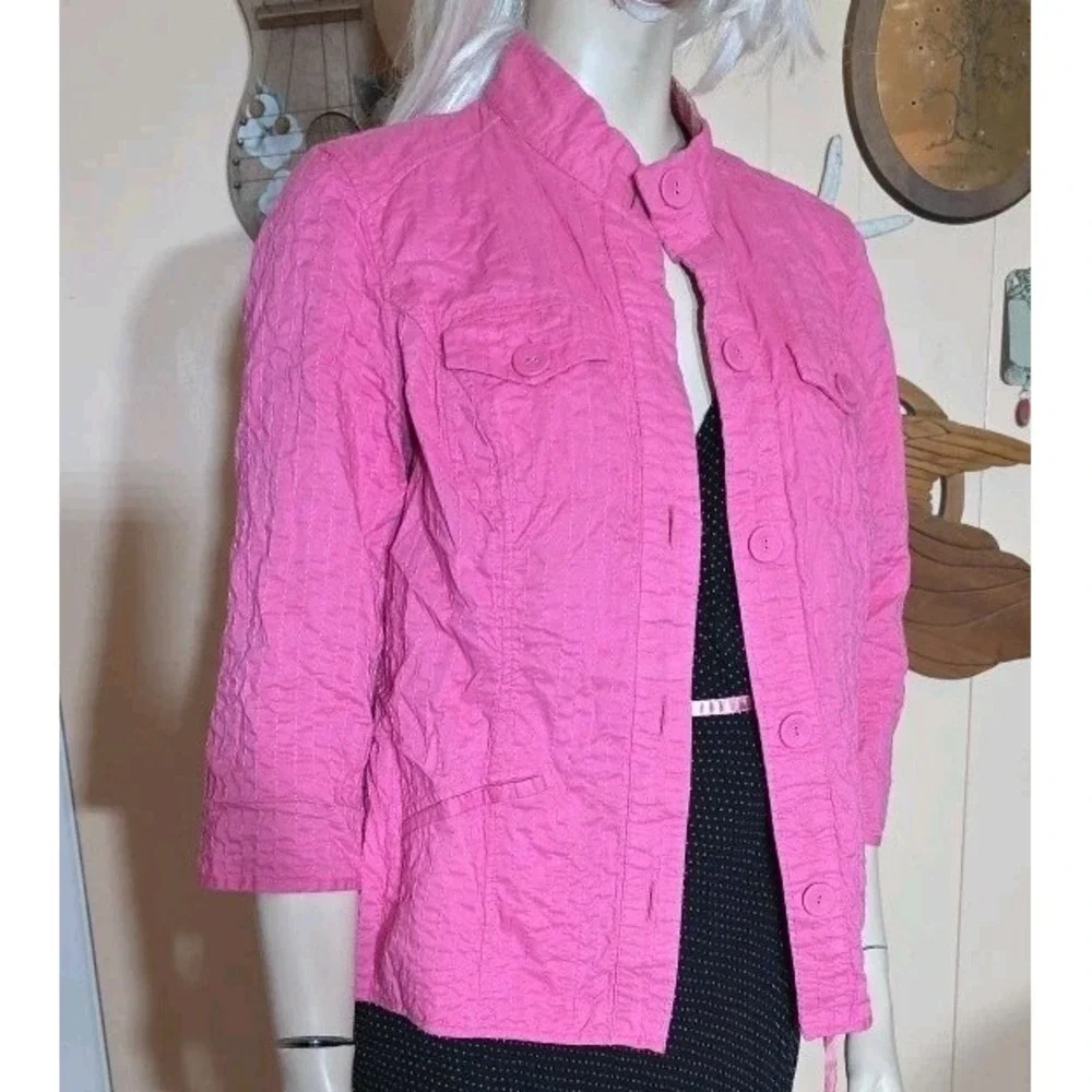 Quilted Reversible Kimono Jacket Women Pink Boho Embroidered See Measurements